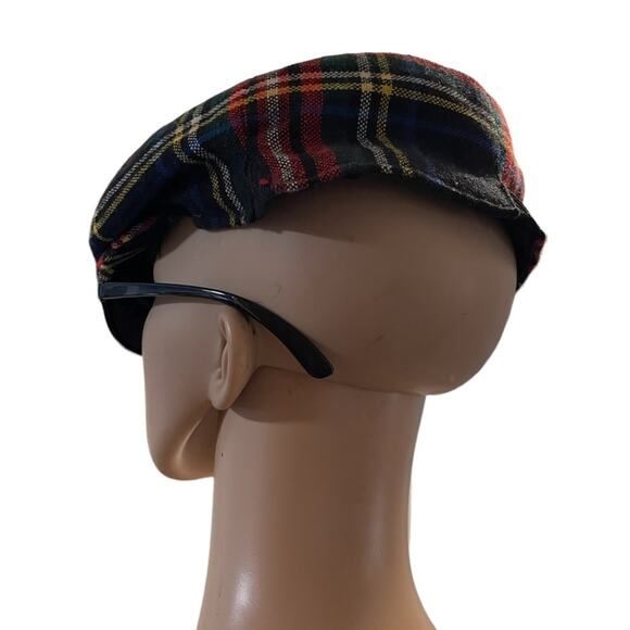 Foxhunter Newsboy Cap Hat Pure Wool Plaid Pom Pom Vintage Made In Ireland 7 1/8 - Picture 4 of 7